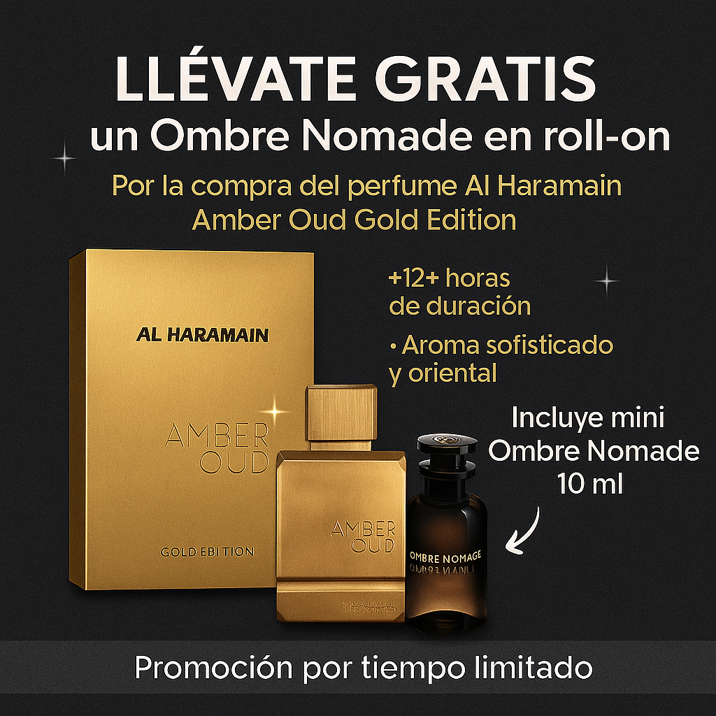 Al HARAMMAIN AMBER OUD GOLD EDITION CAJA LUJO + PERFUME DE BOLSILLO