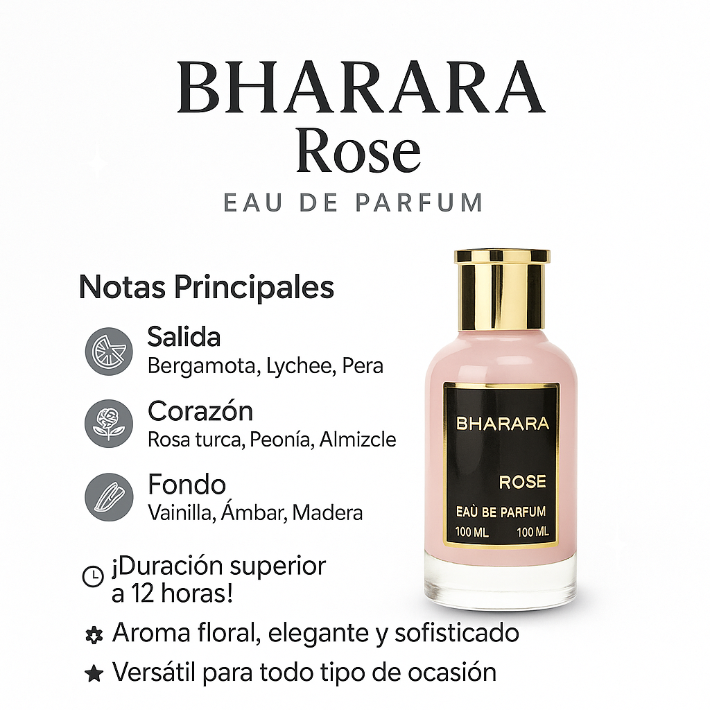 BHARARA ROSE CAJA LUJO + perfume de bolsillo