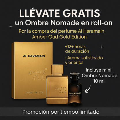 Al HARAMMAIN AMBER OUD GOLD EDITION CAJA LUJO + PERFUME DE BOLSILLO